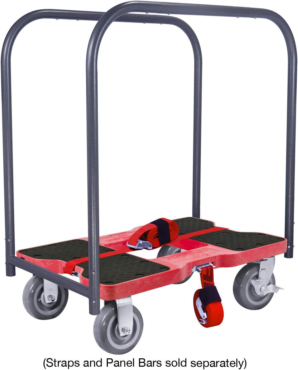 SNAP-LOC 1800 LB Super-Duty Dolly RED (USA!) with Steel Frame, 6 inch Casters and Optional E-Strap Attachment