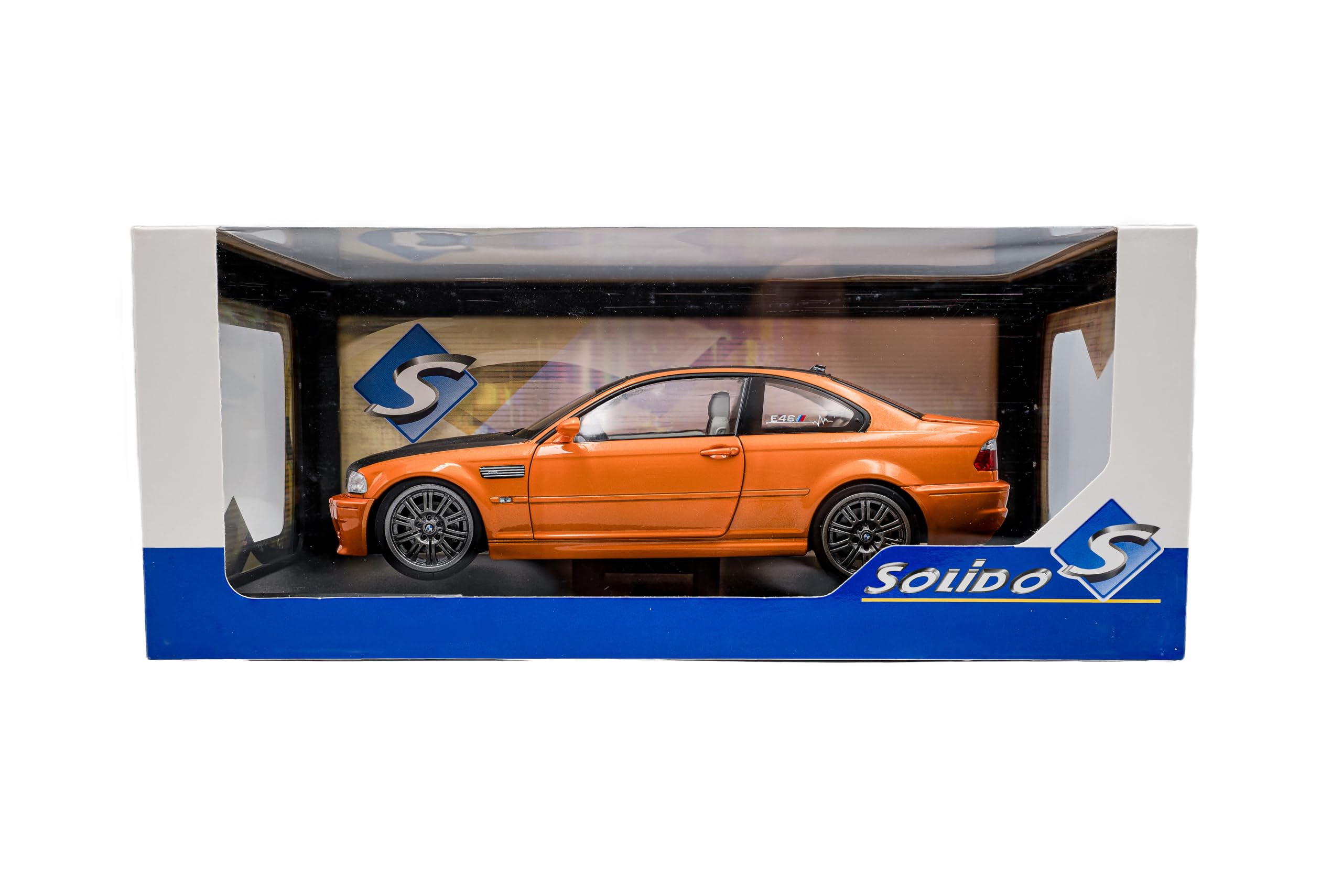 Solido Funciona a escala 1:18 BMW E46 M3 Coupe Orange 2000 Diecast Model Car S1806509