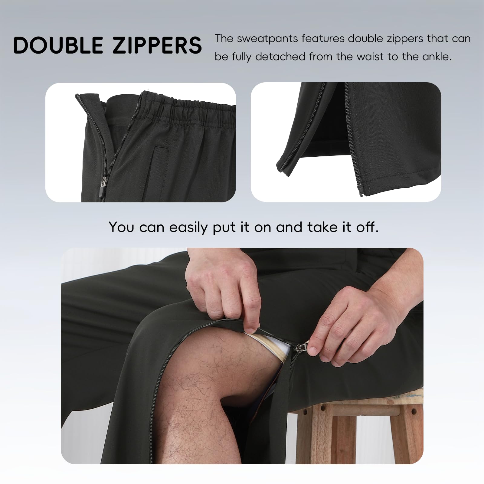 Uomini Allenamento Pantaloni Sciolti Laterale Apertura Pantaloni da Jogging