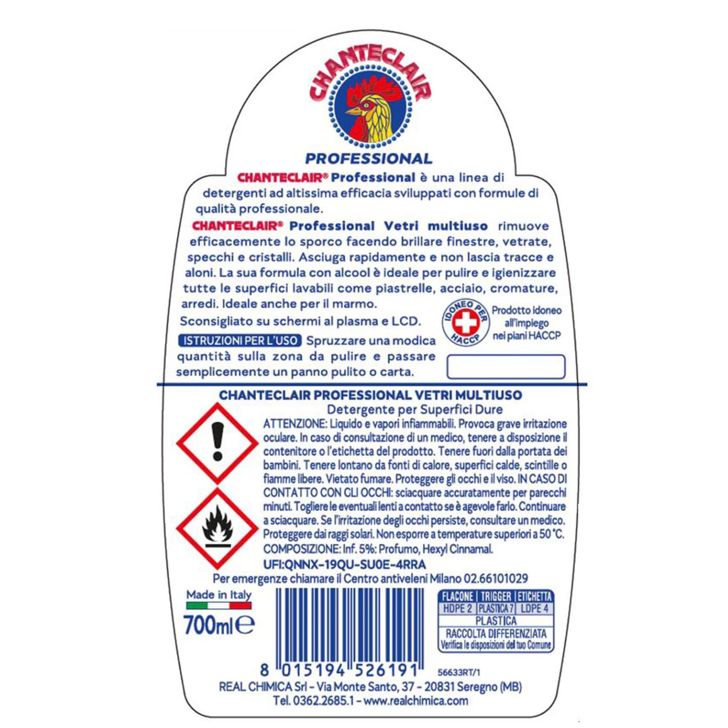 Detergente Vetri Multiuso Spray 700ml – Pulizia Senza Aloni – Asciugatura Rapida (8 pezzi)