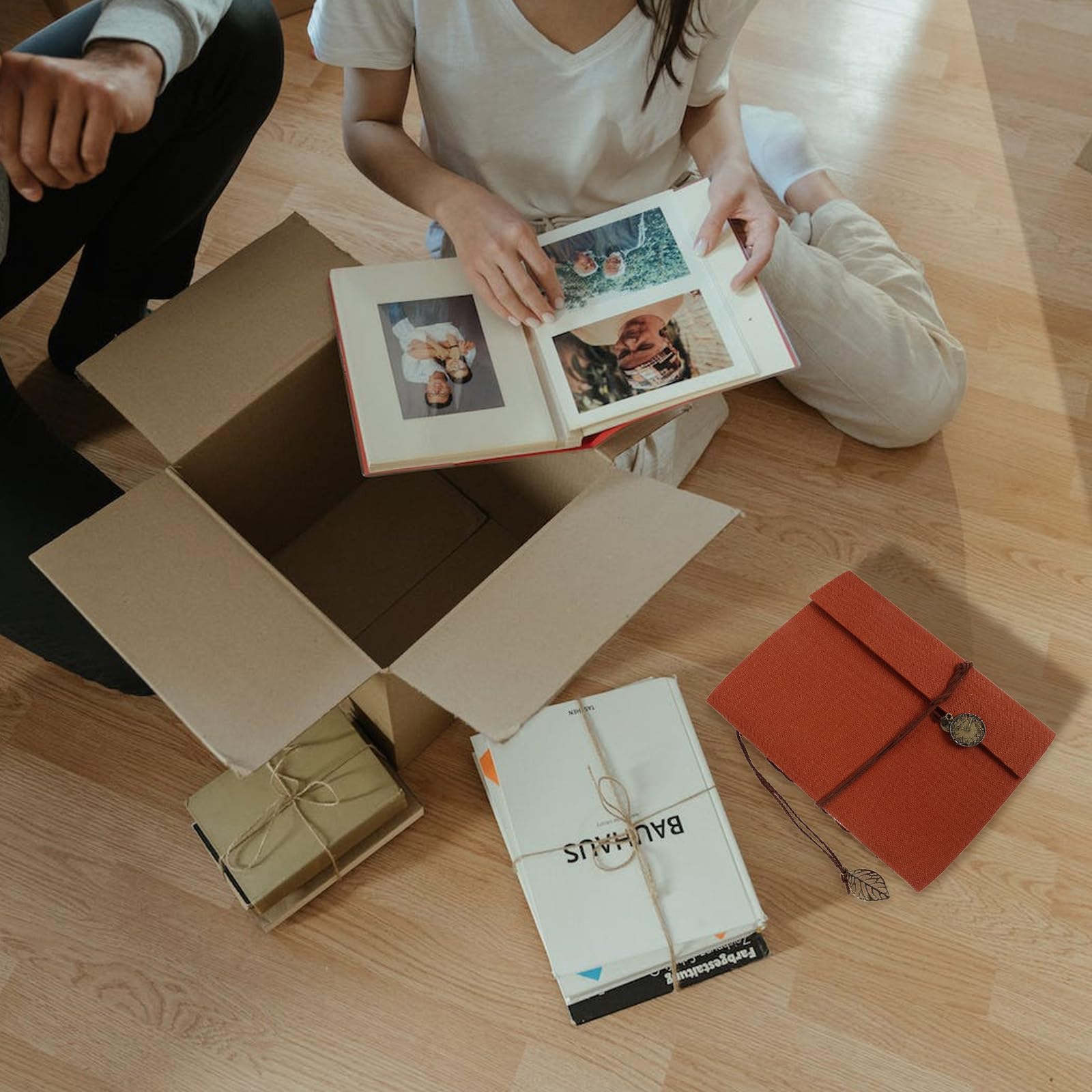 FOMIYES Fotoalbum Braunes Scrapbook Vintage zum Selbstgestalten Einfaches und Zartes Design mit Selbstgemacht Gestaltbarem Pu Einband und Seiten und Weihnachten für Hochzeit