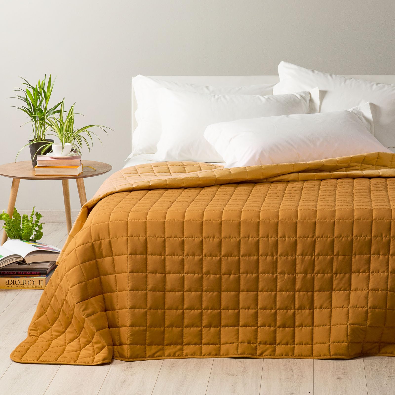 Caleffi Samt-Steppdecke Für Doppelbett In Honig – Weich, Warm & Antiallergisch Für Kalte Winter