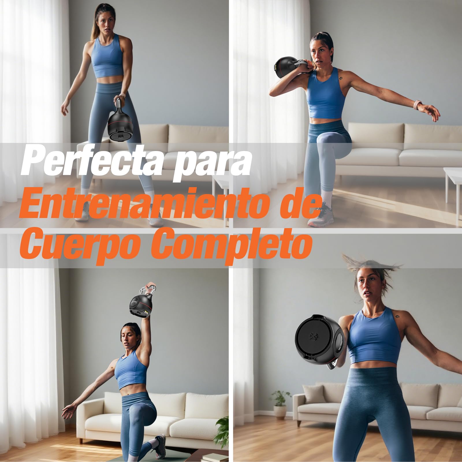DH FitLife Pesa Rusa Ajustable 7 en 1 (1,5-10kg), Kettlebell con 7 Niveles de Peso, Mancuerna Kettlebell para Entrenamiento de Fuerza, Pesas para Casa y Gimnasio, Compacta y Ahorra Espacio