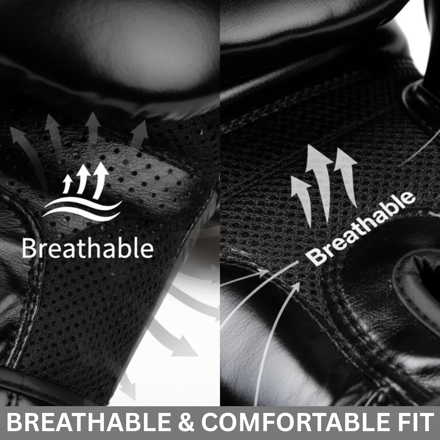 KUYRA 12 oz Boxing Gloves for Men & Women–PU Leather Entry-Level Training & Sparring Gloves with Multi-Layer Foam Padding| Grip Bar with Wrist Support & Hook & Loop Closure, Breathable Mesh for Boxing