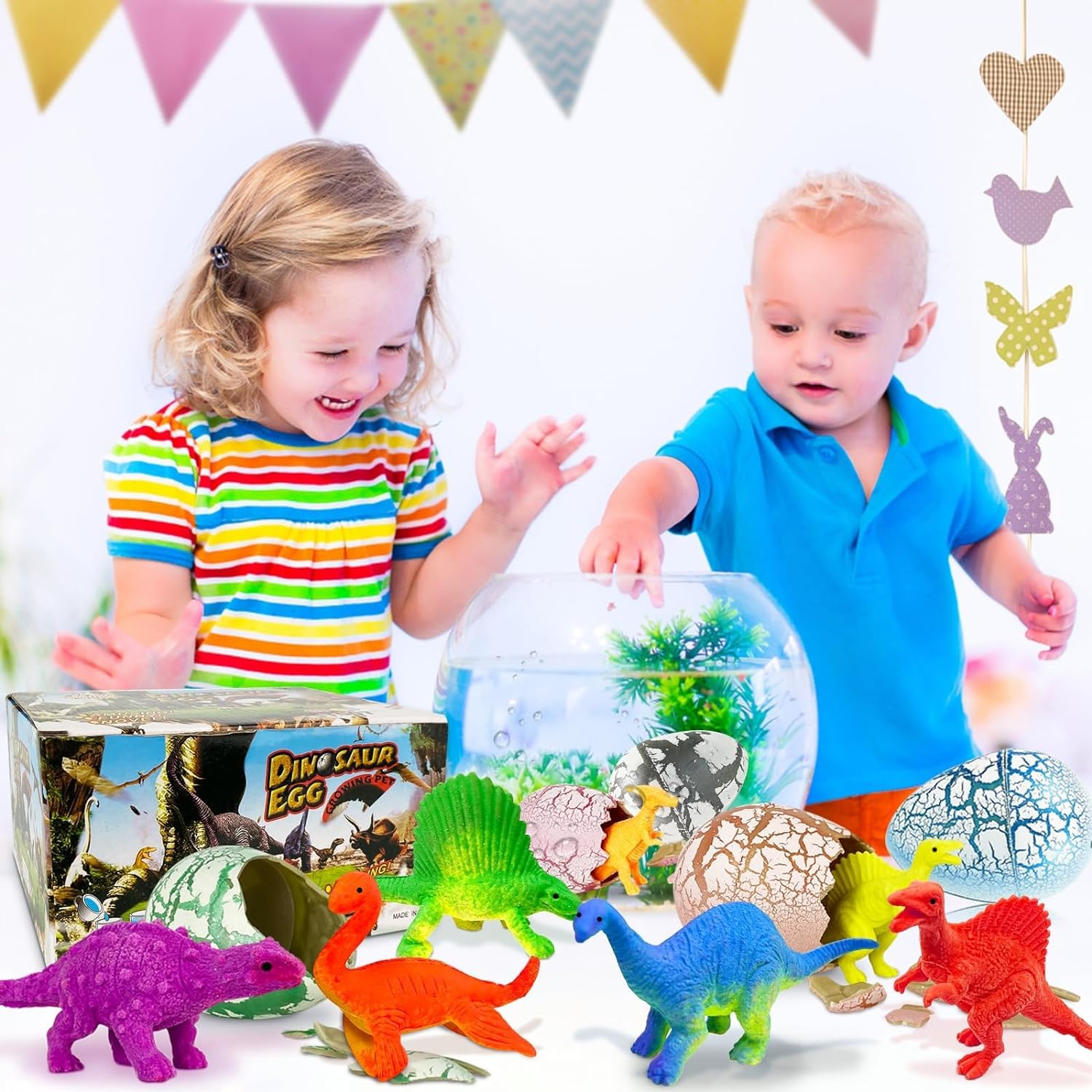 Azonee Hatching Growing Dinosaur Toys, 6 Pack 3.2" Magic Large Size Grow Dinosaurs Egg Jumbo Dino Eggs Party Favor Gifts Grow in Water Crack Surprise Eggs for Toddlers Kids Boys Girls（Random Color）