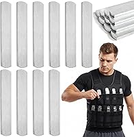 Jucoan 10-Pack 0.44LB Steel Weighted Vest Plates - Adjustable Rustproof Inserts for Running, Cardio, Ankle Weights, Strength Training (4.4LB Total)
