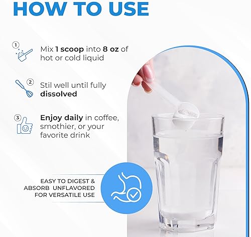 Miniatura 4 de Péptidos de colágeno en polvo para mujeres y hombres apoya la curación de heridas del cabello, piel, articulaciones, uñas, colágeno hidrolizado,