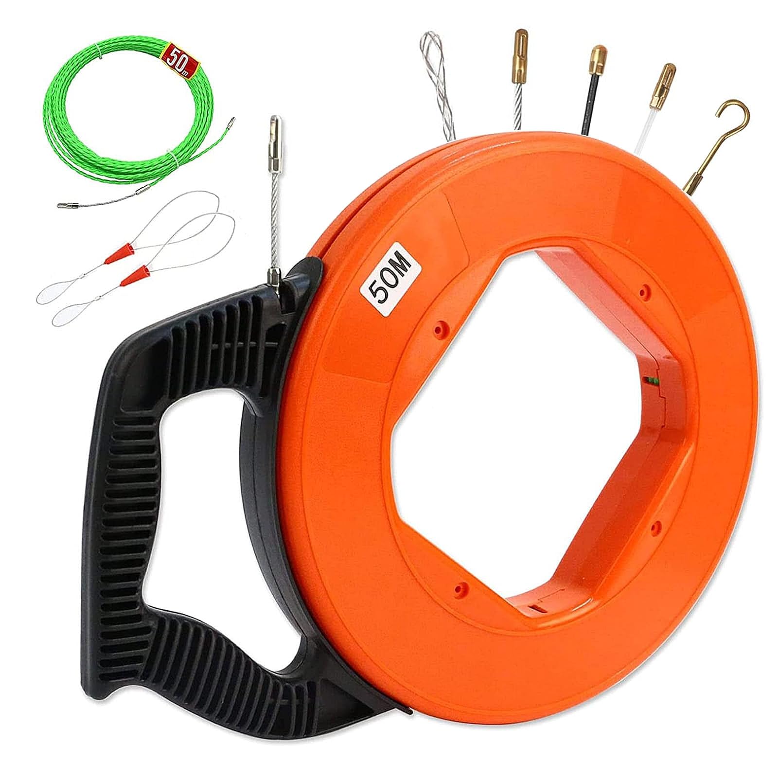Guia Pasacables, Guía Pasacables Profesional Espiral con 2 Muelles y 5 Conectores para Ayuda de Extracción de Cables