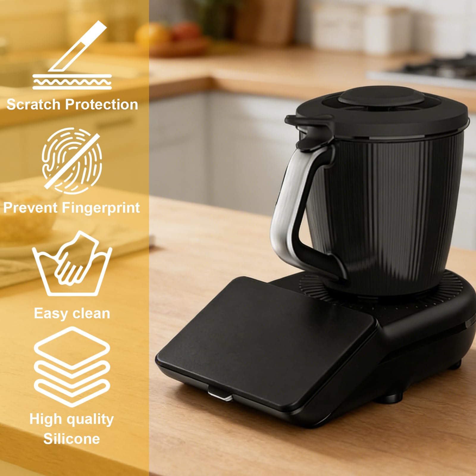 nplaseta Protector de pantalla Vorwerk Thermomix TM7, protege la pantalla de arañazos e impactos, accesorio gadget para Thermomix TM7 Bimby, color negro — view 5