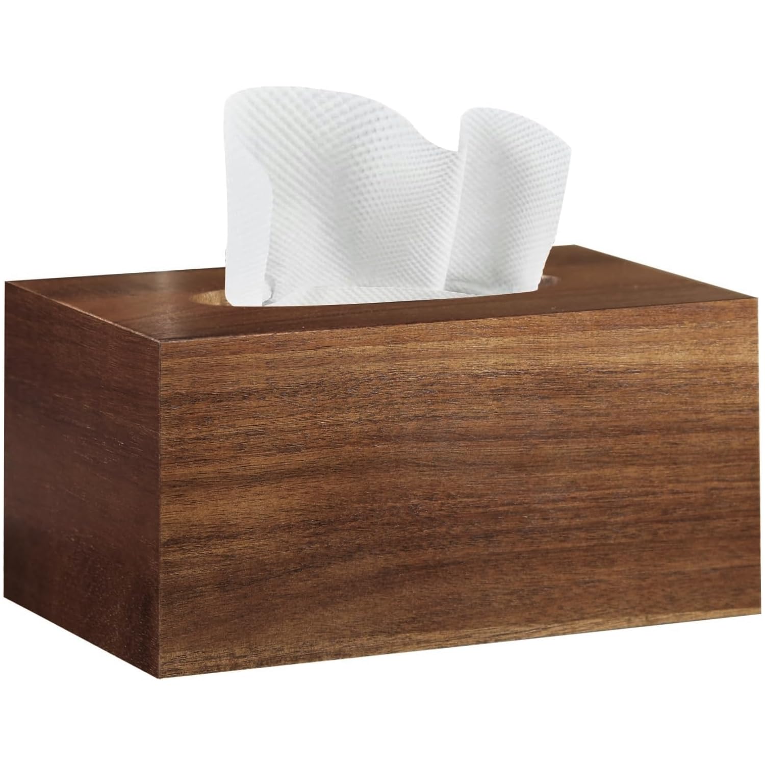 BIBELUN Tissue Box Cover Acacia Wood Tissue Box Cover Rectangle with Slide-Out Bottom Wooden Decorative Cube Facial Tissue