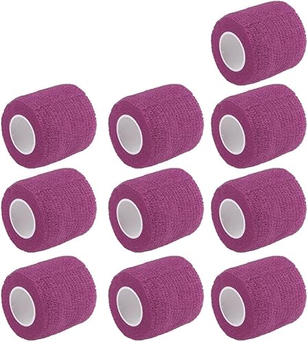 ESUPPORT Vendajes cohesivos autoadherentes de 2 pulgadas x 5 yardas, cinta elástica fuerte de primeros auxilios para muñeca y tobillo, paquete de 10