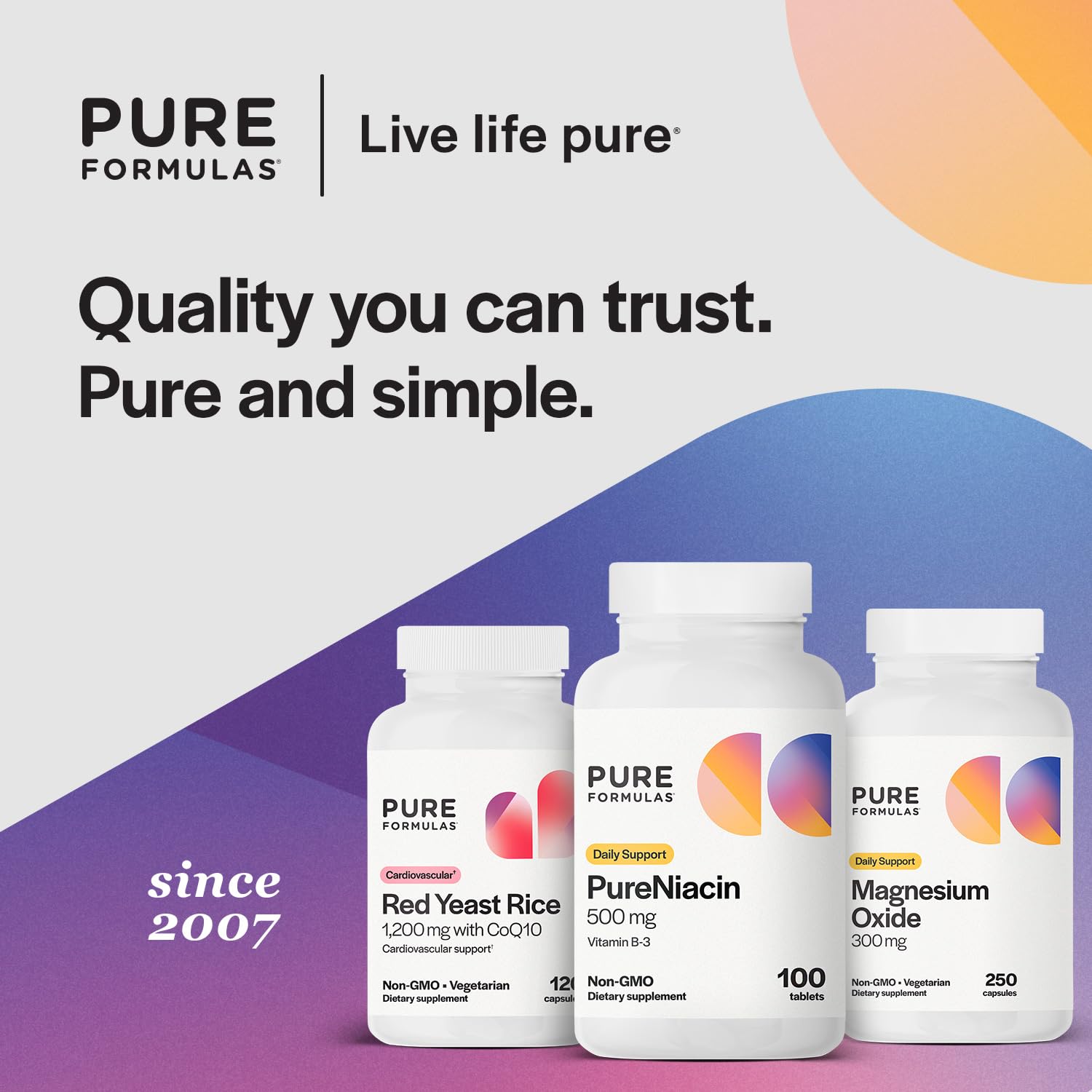 PureFormulas Pure Niacin - Vitamin B3, 500 mg Immediate Release Niacin 500mg - Nicotinic Acid 100 Tablets - Non-GMO B3 Vitamins Supplement — Amazon image 6