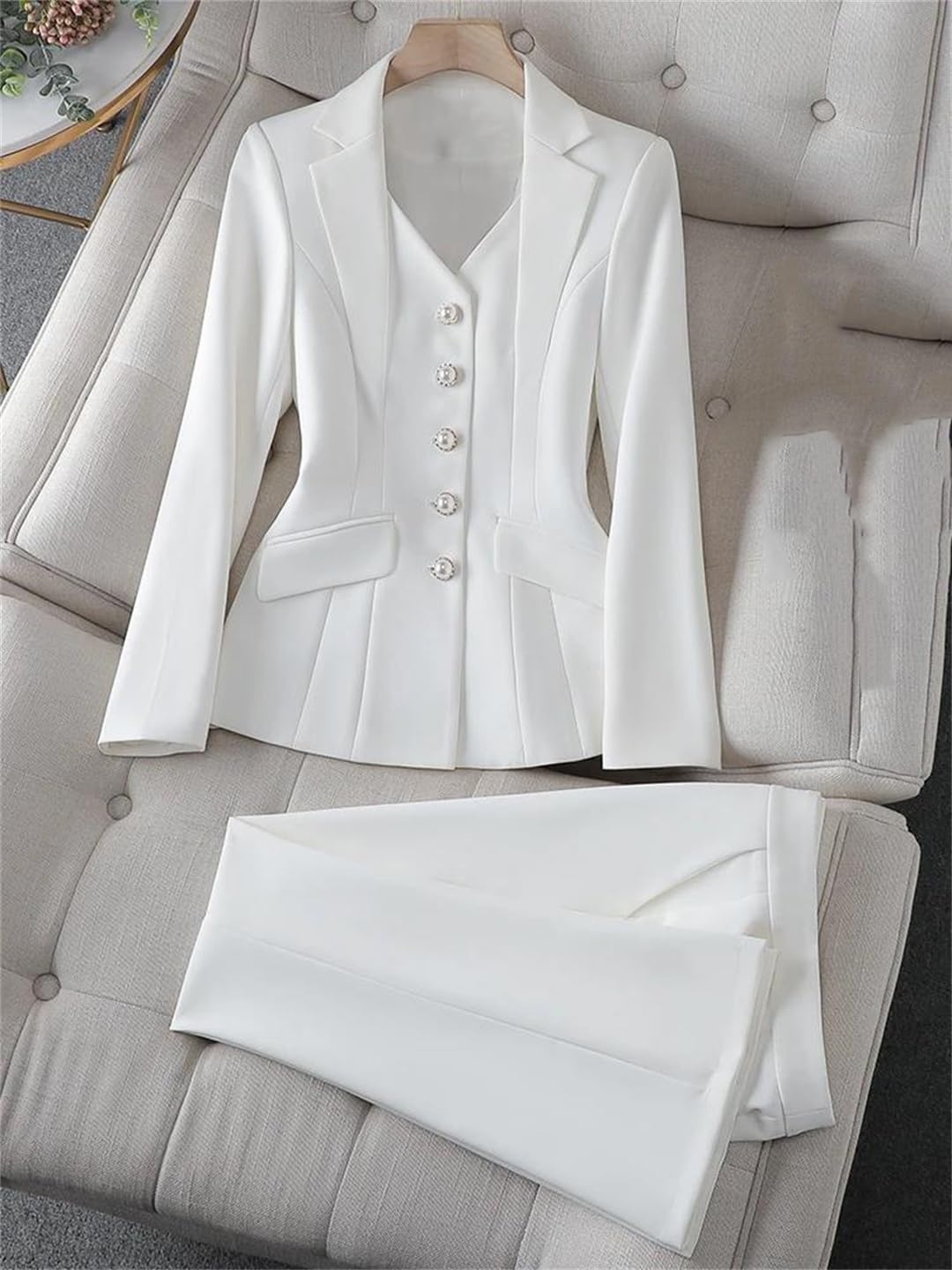 Traje formal de dos piezas para mujer, chaqueta y pantalones, ropa de oficina y trabajo