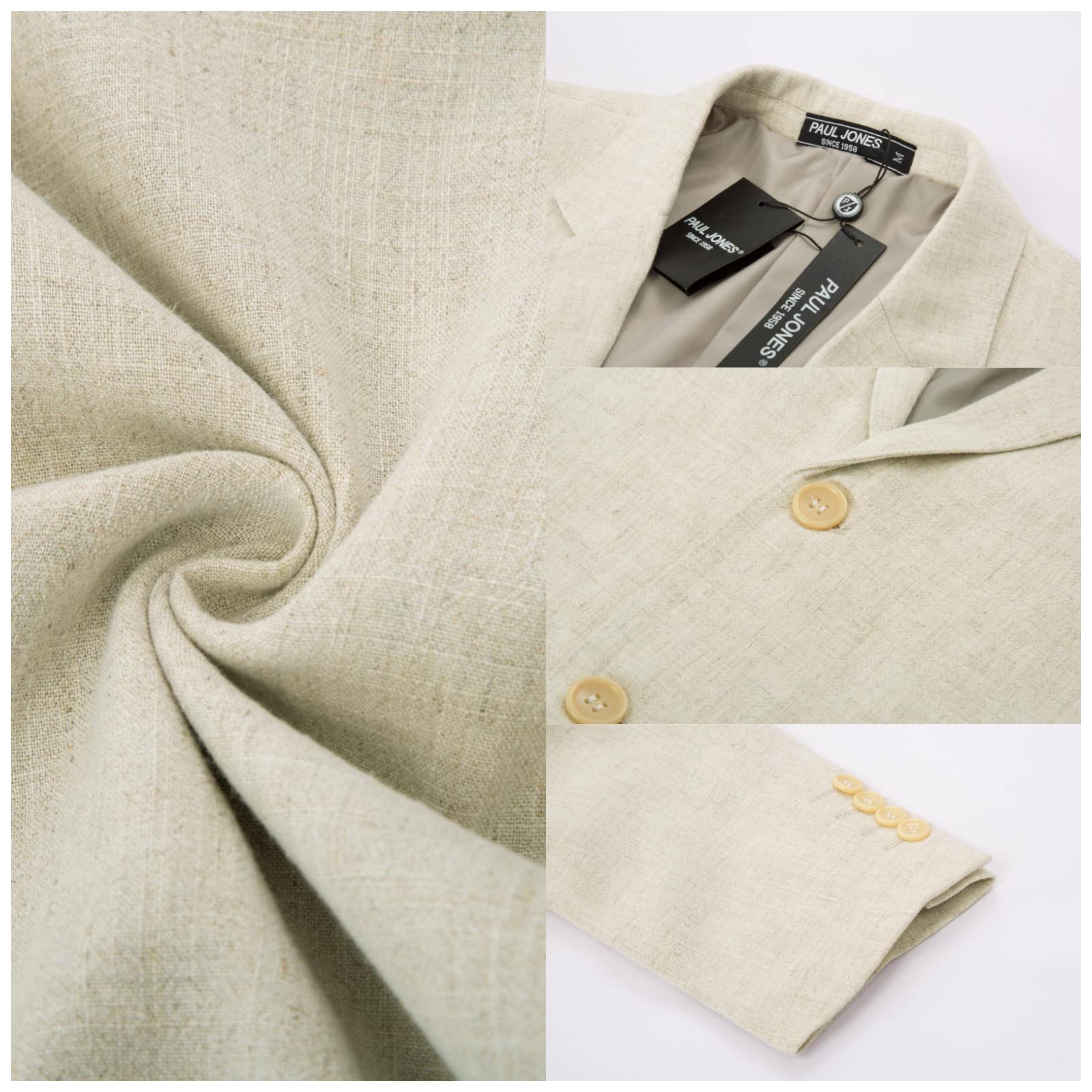 PJ PAUL JONES Giacca da uomo casual, slim fit, in lino, leggera, con 2 bottoni, Sporty Slim Fit Leisure Blazer