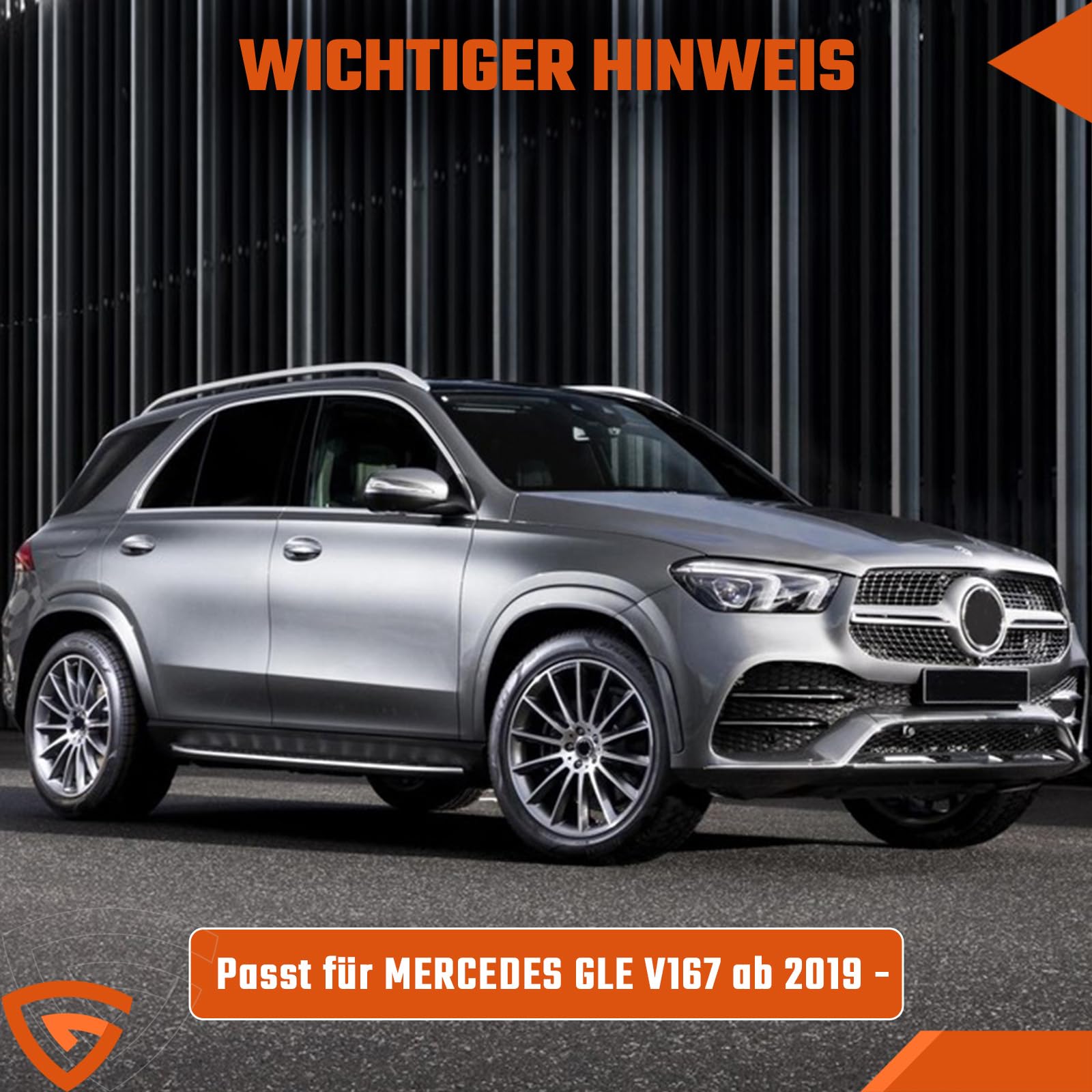Trittbretter Seitenbrett Set Kompatibel mit Mercedes Benz GLE W167 V167 2019-2024, Belastbar bis 360KG, Seitenschweller mit Halterung, Aluminium Schweller, rutschfest, robust, Links & Rechts