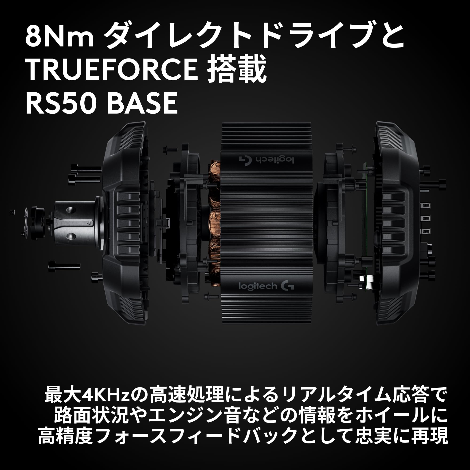 Logicool G ハンコン RS50 SYSTEM 8 Nm ダイレクトドライブ ステアリング ホイール GRS-CHSY-PSPC レーシング コントローラー グランツーリスモ7 ハンドル コントローラー PS5 PS4 PC TRUEFORCE フィードバック システム ゲーミングハンドル ゲームハンドル ブラック 国内正規品 2年間メーカー保証 - 4