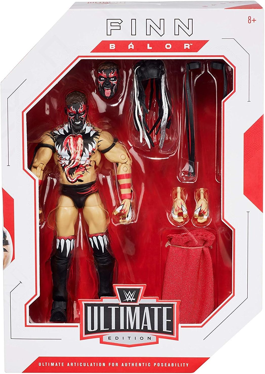 WWE Finn Balor Ultimate Edition Wave 3 Multiple-Pose 6-inch Action Figure with Entrance Gear, Extra Heads & Swappable Hands ​