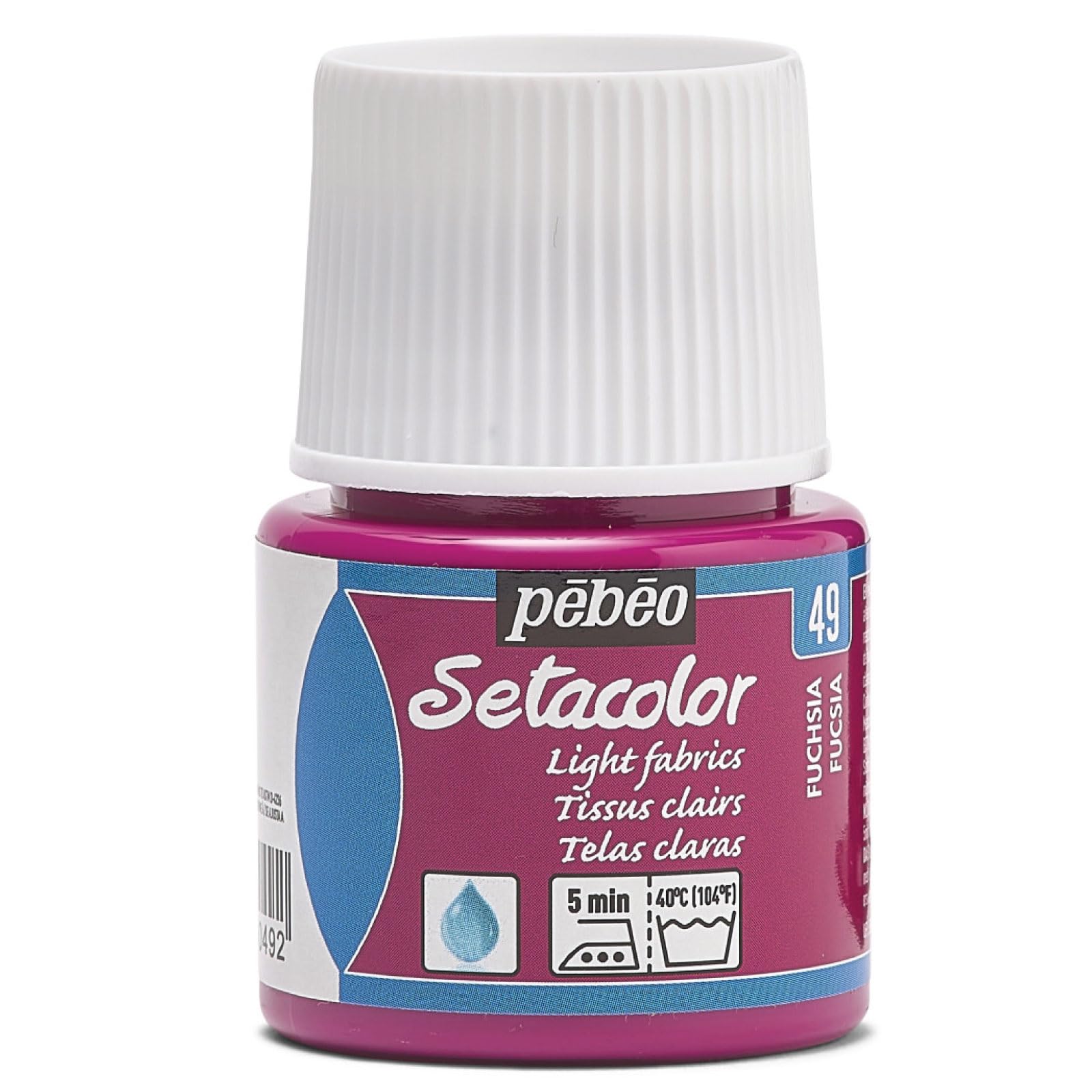 Pebeo Setacolor Light Fabrics Paint 45-Milliliter Bottle, Fuchsia