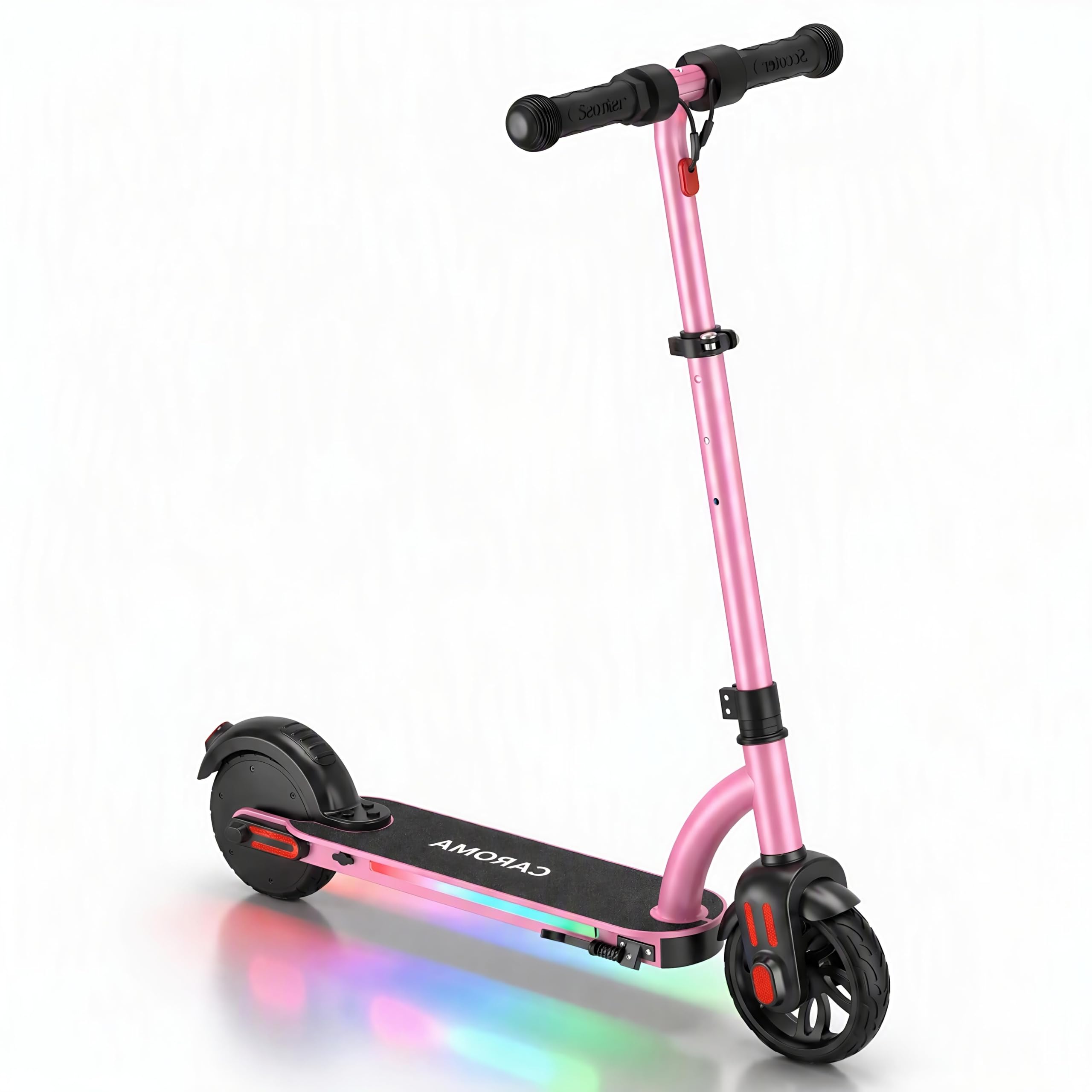 Caroma Trottinette électrique pour Enfants de 6 à 12 Ans, avec Moteur de 150 W, 3 Vitesses jusqu'à 16 km/h, lumière LED, Hauteur réglable, portée de 10 km, Cadeau pour garçons et Filles