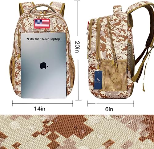Miniatura 2 de outdoor plus Camo Backpack,Military Teen Boys Backpacks for School, Army Bookbag with USB Charging Port,40L
