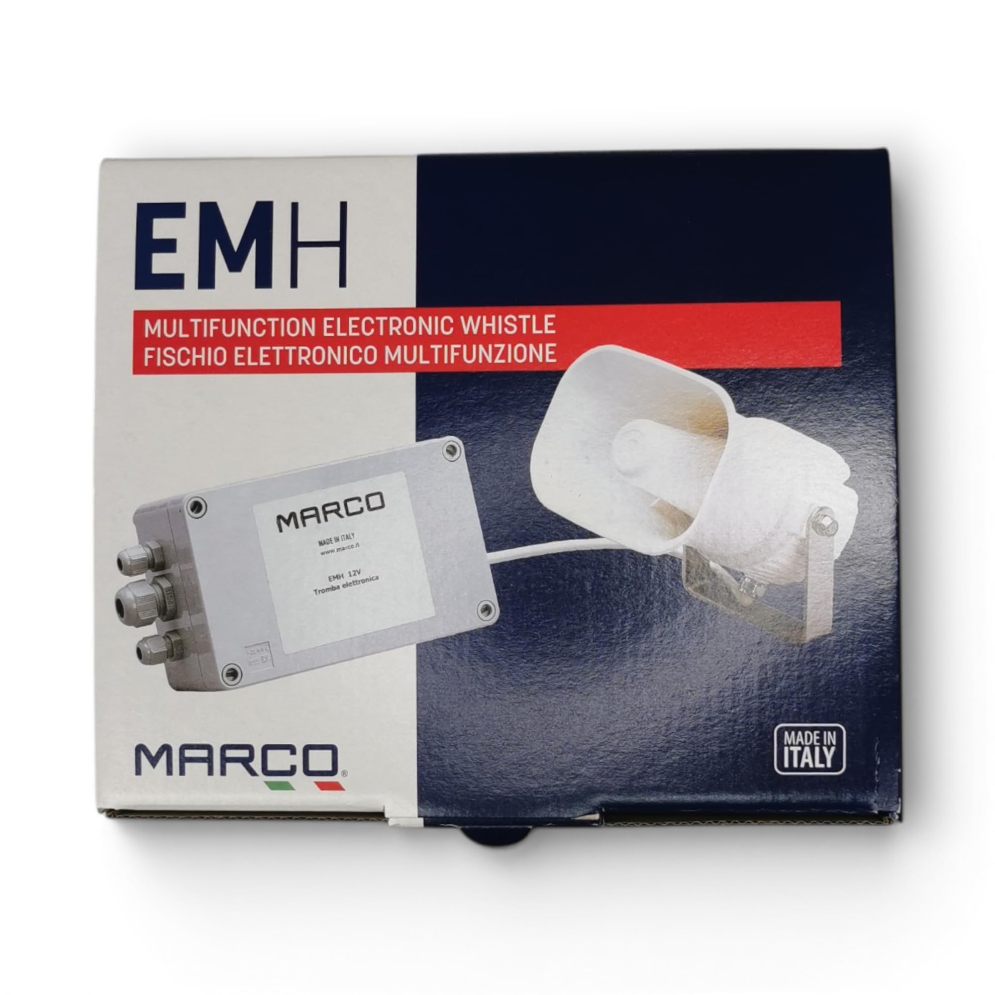 Marco EMH-MS elektroniczny gwizdek okrętowy, 12 V, głośnik + mikrofon + syrena, IP66, 13600212