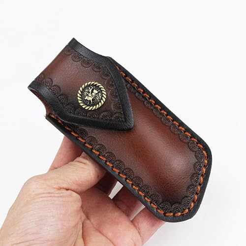 Miniatura 8 de MUZZIOU Compra fundas para cuchillos, funda de cuchillo de bolsillo de 5.1 pulgadas para cinturón, funda de cuchillo de cuero para cinturón, soporte