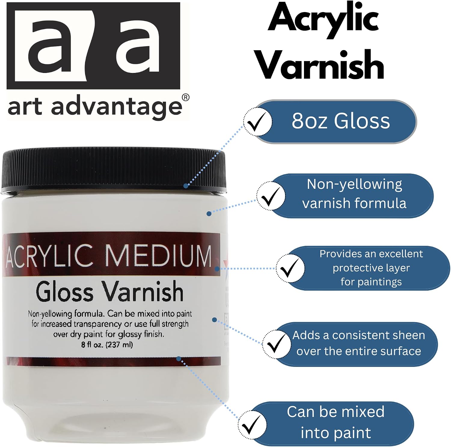 Art Advantage Acrylic Varnish 8oz Gloss