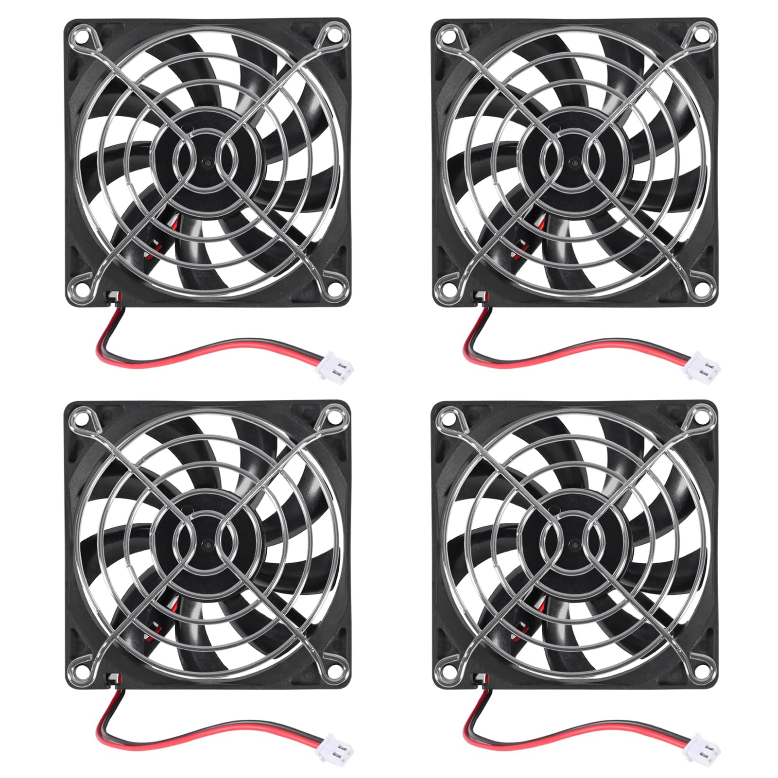 AITRIP 4PACK 80mm Fan 80x15mm 12V Computer Fan 8CM PC Fan DC 12V Case Fan 2800 RPM Axial Cooling Fan for Cooling PC Computer Case CPU