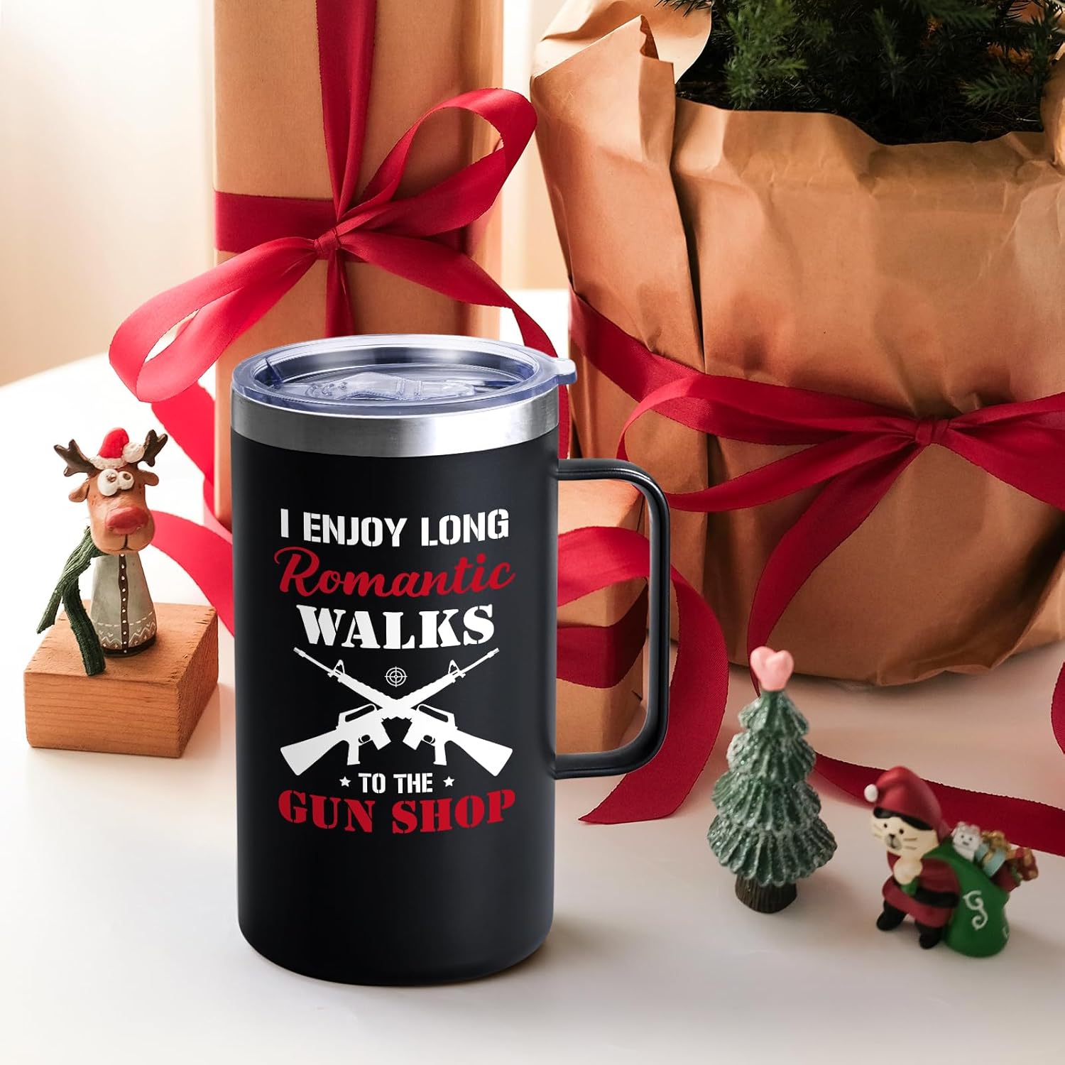 Qtencas Gifts for Gun Owners, Hunting Gifts for Men, 20 Oz Gun Enthusiast Gift Mug, Birthday Christmas Gift for Guns Lover Hunter Hunting, Black - Image 6