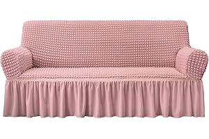 Niceec Pink Stretch Sofa Cover for 3 Seat Couches