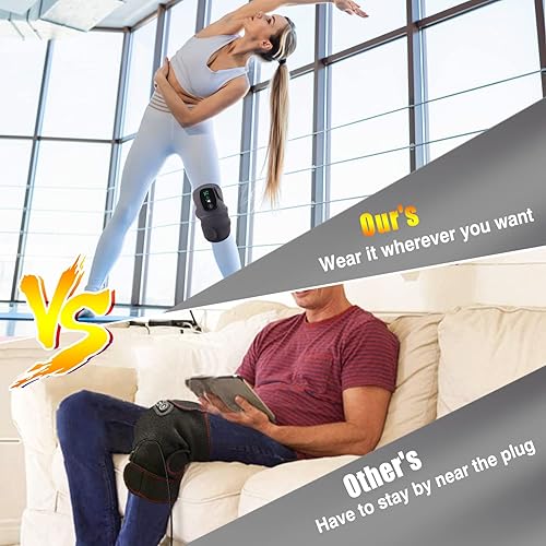 Miniatura 3 de Masajeador de rodilla calentado, almohadillas térmicas de hombro, coderas 3 en 1 con vibración, calentadores de rodilla recargables inalámbricos