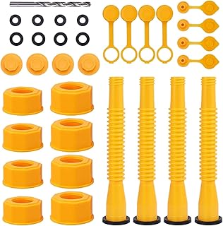 YIJU 33Pcs Old Style Gas Can Spout Set Repair Parts Bendable Tubes Fuel Vent Caps in Two Models Spout Cap Replacement Gas Spouts for Most of Cans