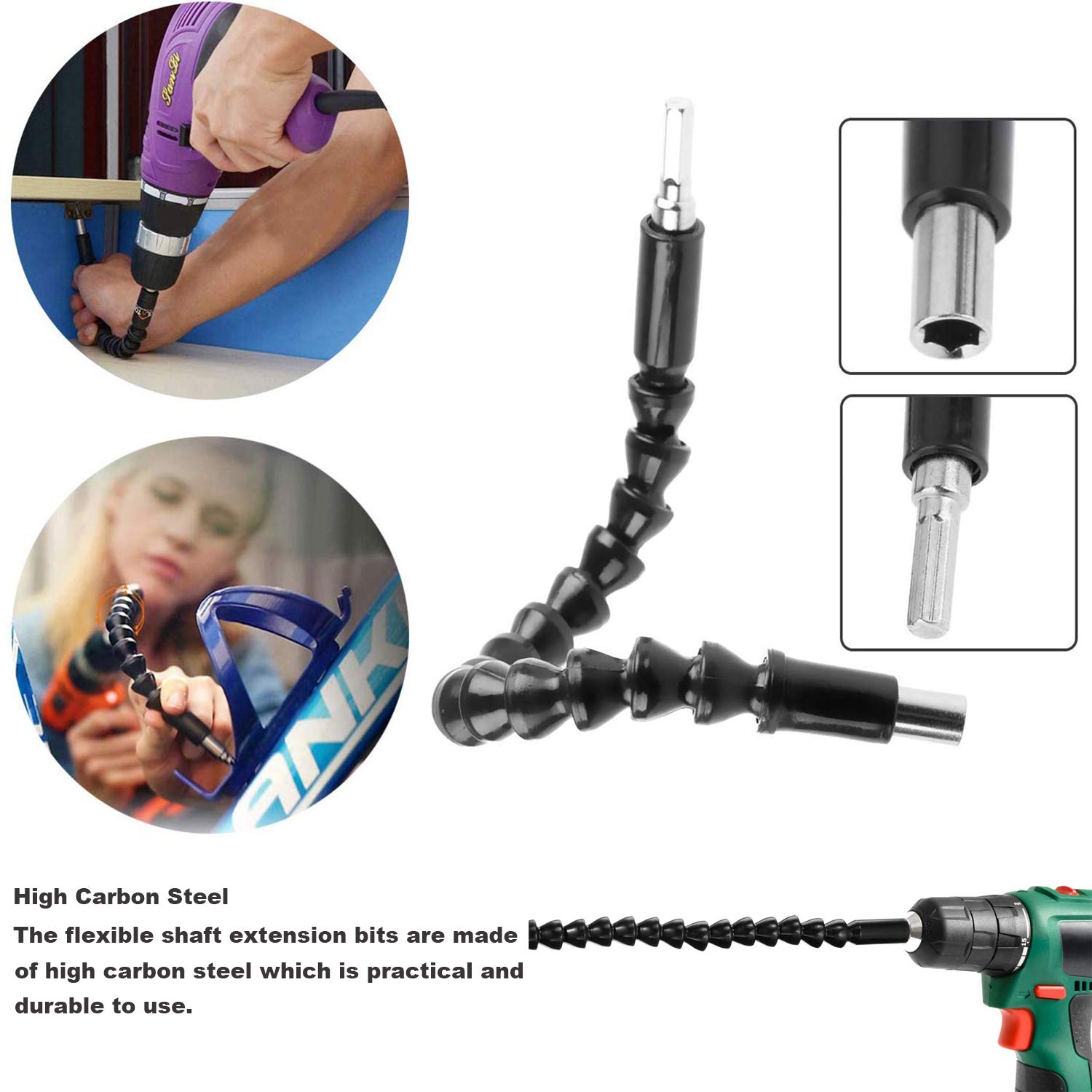 Flexible Drill Bit Extension Set - 90° Angle -2