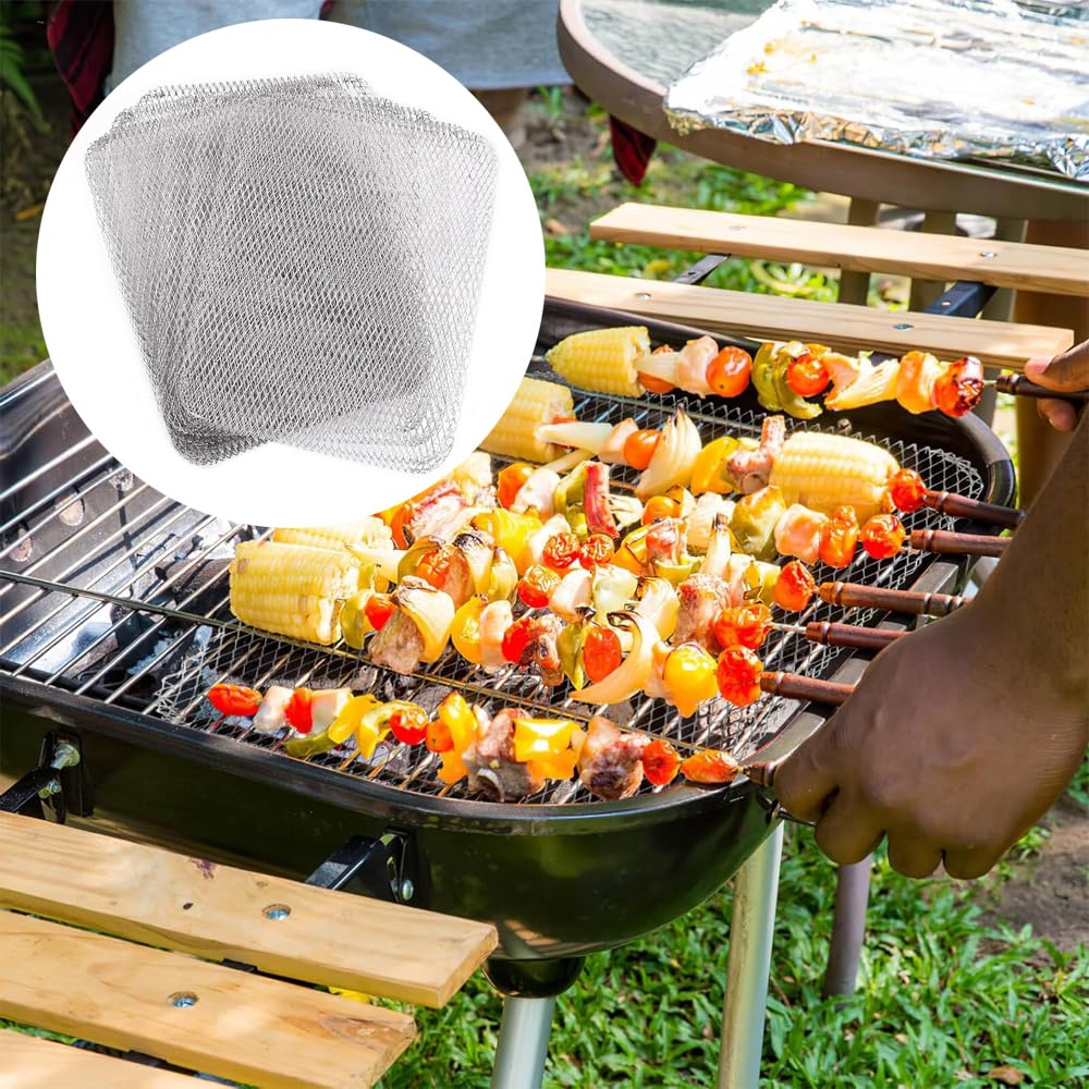 20 piezas de malla de parrilla de barbacoa de 38,8 x 30,5 cm, malla de parrilla de barbacoa, forro de malla duradera para barbacoa, alfombrillas de malla de aluminio para carbón, gas, parrilla
