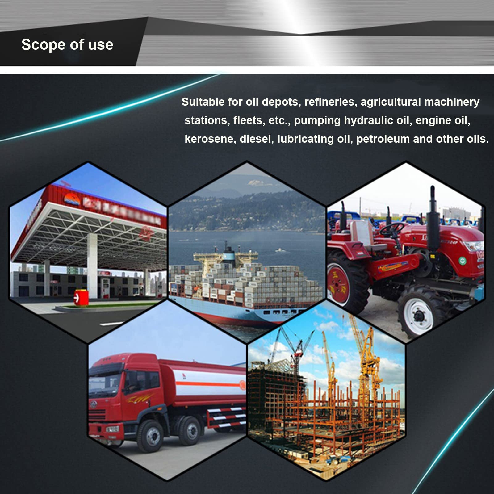 Pompe rotative à manivelle pour transfert de carburant essence diesel dans les applications de tambour de garage