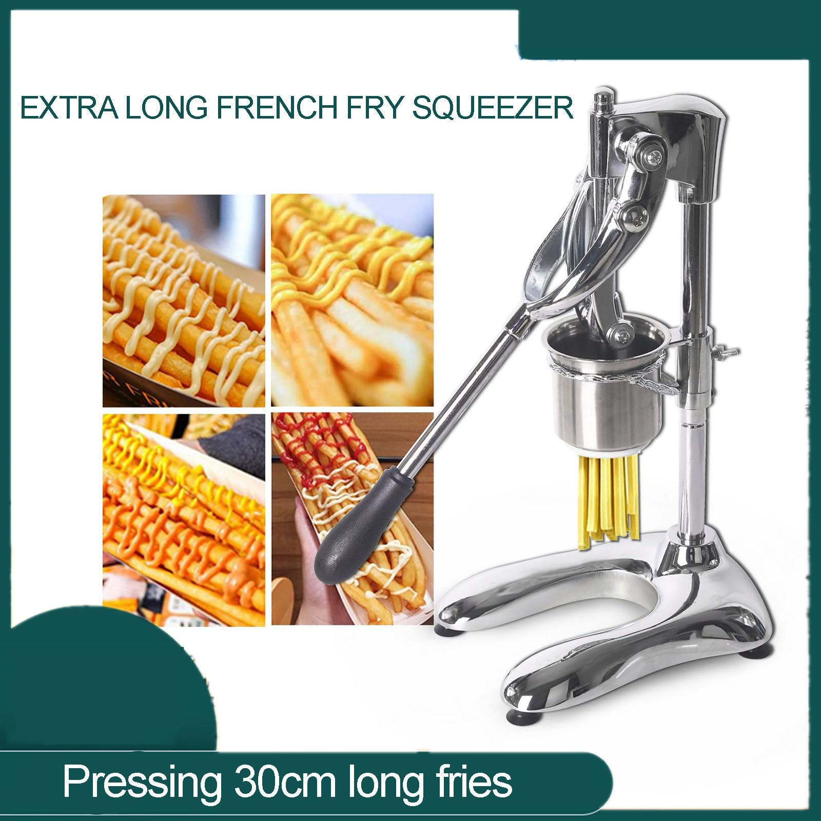 Friggitrice per patatine fritte, in acciaio inox, 12 fori, estrusore di grado commerciale per patatine croccanti perfette, ideale per uso domestico e ristorante