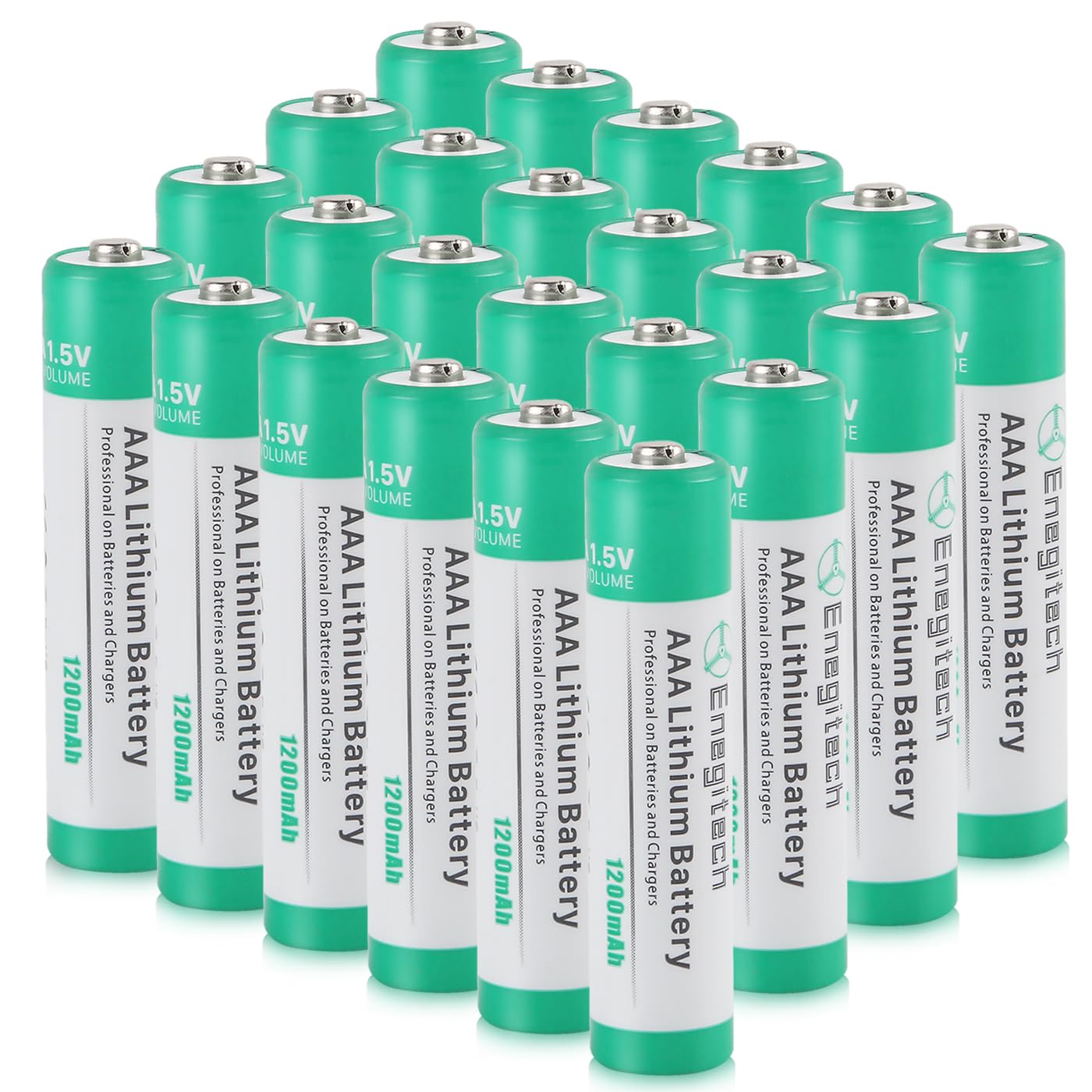 Enegitech AAA Lithium Batteries, 1.5V 1200mAh Non-Rechargeable Triple A Lithium Battery for Water Leak Detector, TV Remote Control, Bow Sight, Smart