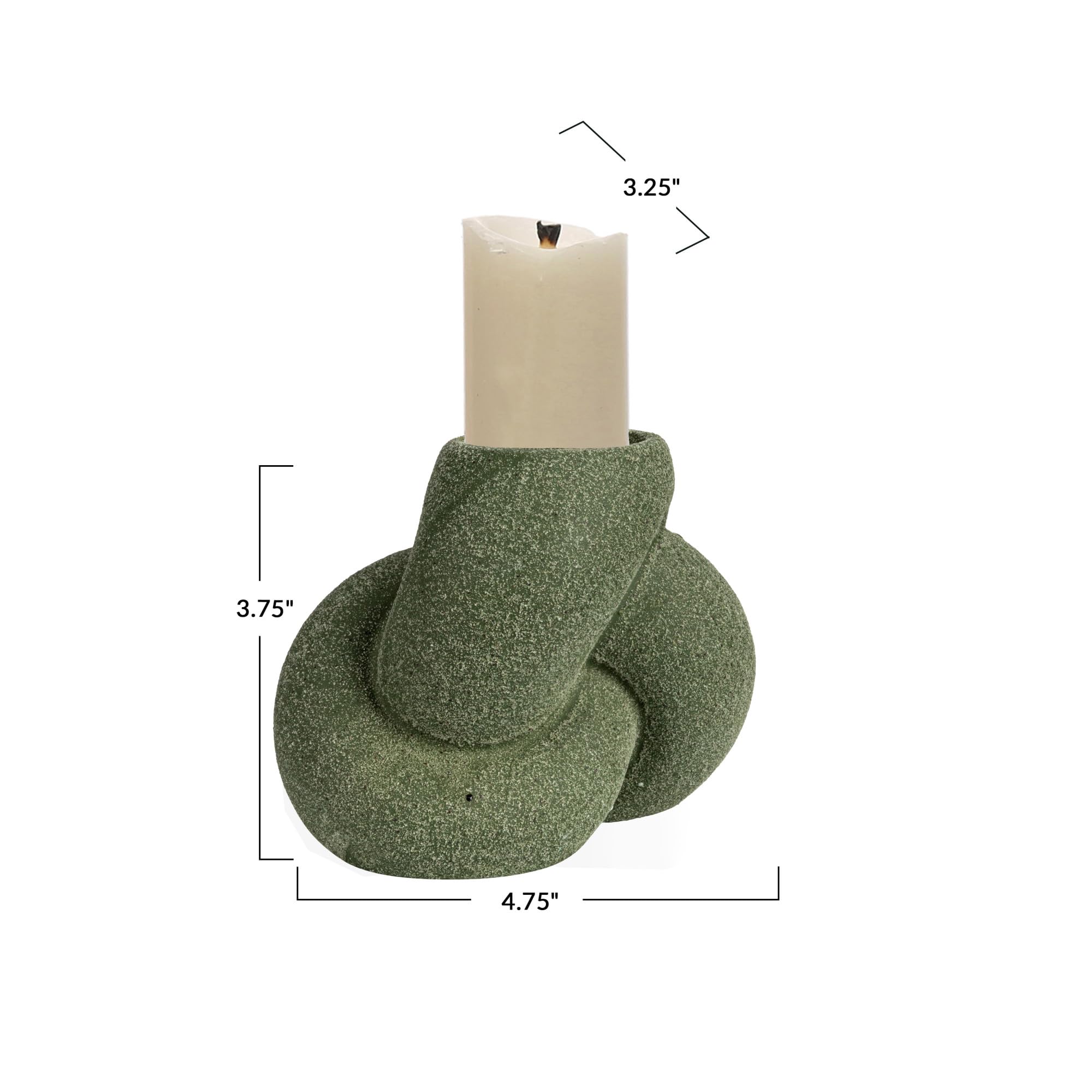 Bloomingville Stoneware Tealight/Taper, Sand Finish, Green Candle Holder