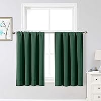 Vista 102 de Cortinas opacas para dormitorio, sala de estar, juego de 2 paneles de 54 pulgadas de largo, cortinas de oscurecimiento de habitación con aislamiento