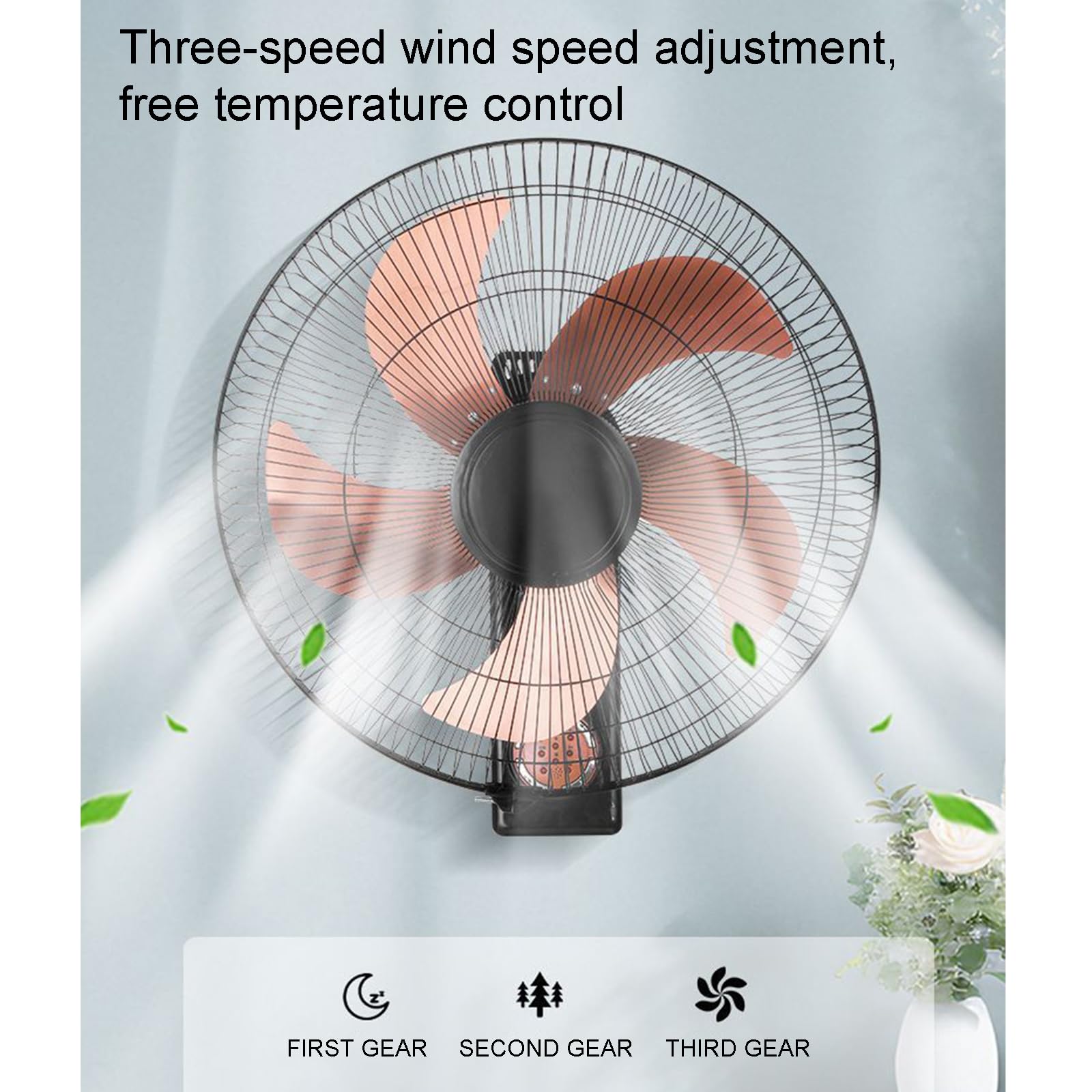 Ventilatore Elettrico Da Parete Da 16/18 Pollici, Ventola Di Raffreddamento, Velocità Del Vento Regolabile A 3 Velocità, Timer Da 4 Ore, Con Potente Ventola Oscillante Per Uso Domestico,16 inches