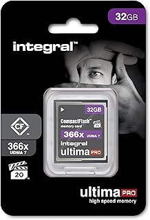 Integral 32GB Compact Flash Card UDMA-7 366x VPG-20 55MB/s Read and 25MB/s Write Professional High Speed Memory Card