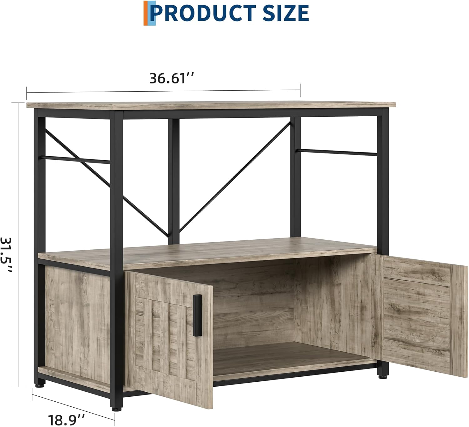 Garvee 40-50 Gallon Fish Tank Stand,Aquarium Stand with Storage Cabinet for Fish Tank Accessories Storage for Fish Lovers,660LBS Capacity,Gray