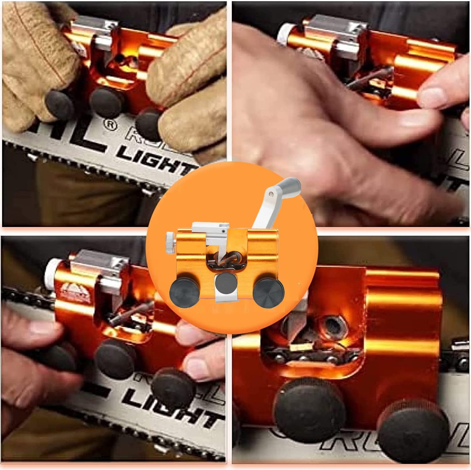 Plantilla portátil para afilar cadenas de motosierras, kit de afiladores de motosierras, afilado de motosierras de lujo, fácil de usar, adecuado para todo tipo de motosierras y sierras eléctricas