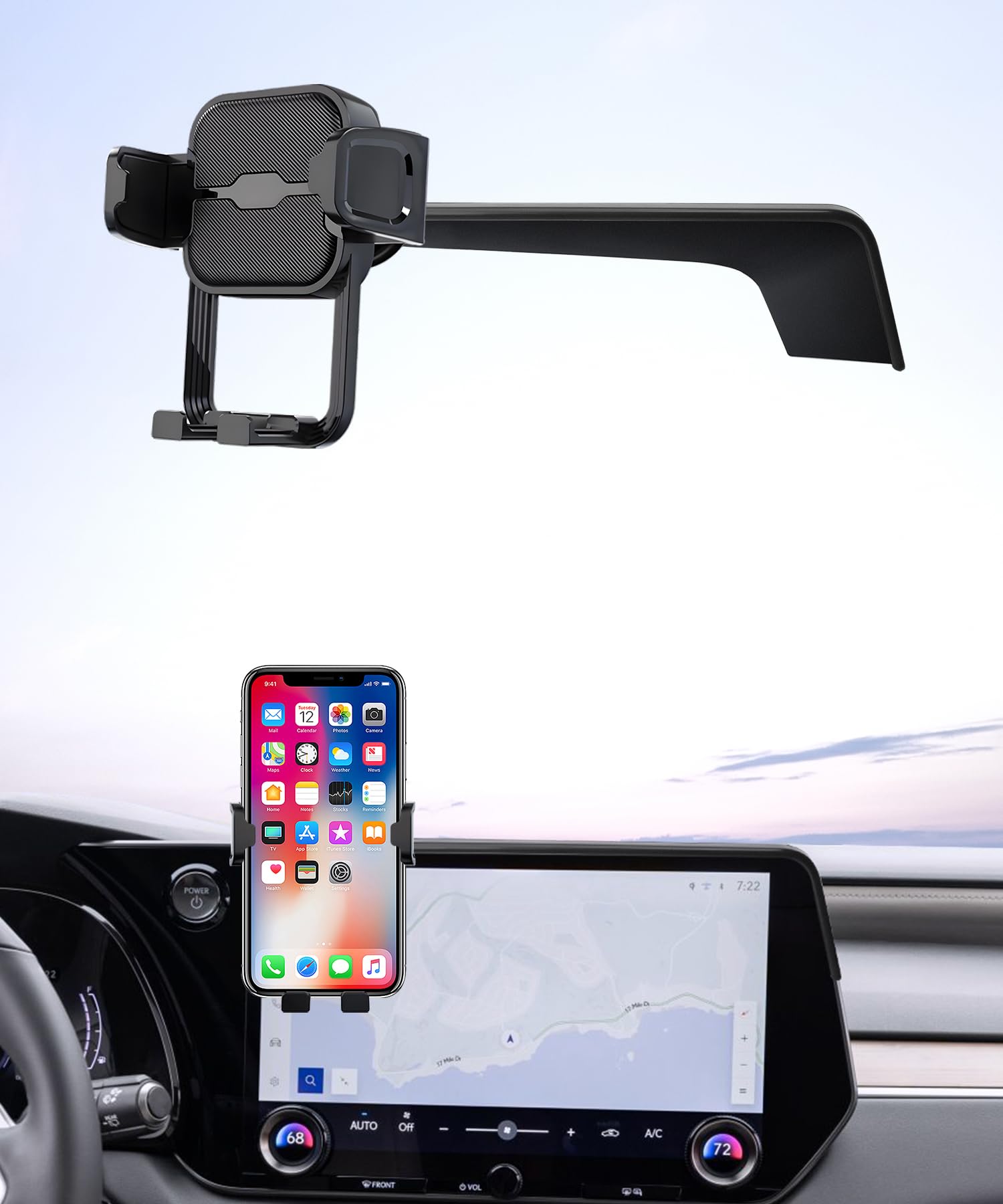 Supporto per telefono per auto per Lexus RX/RX Hybrid 2023-2025, rotazione a 360°, clip fissa per schermo da 14", staffa di navigazione per accessori auto, supporto per cellulare per