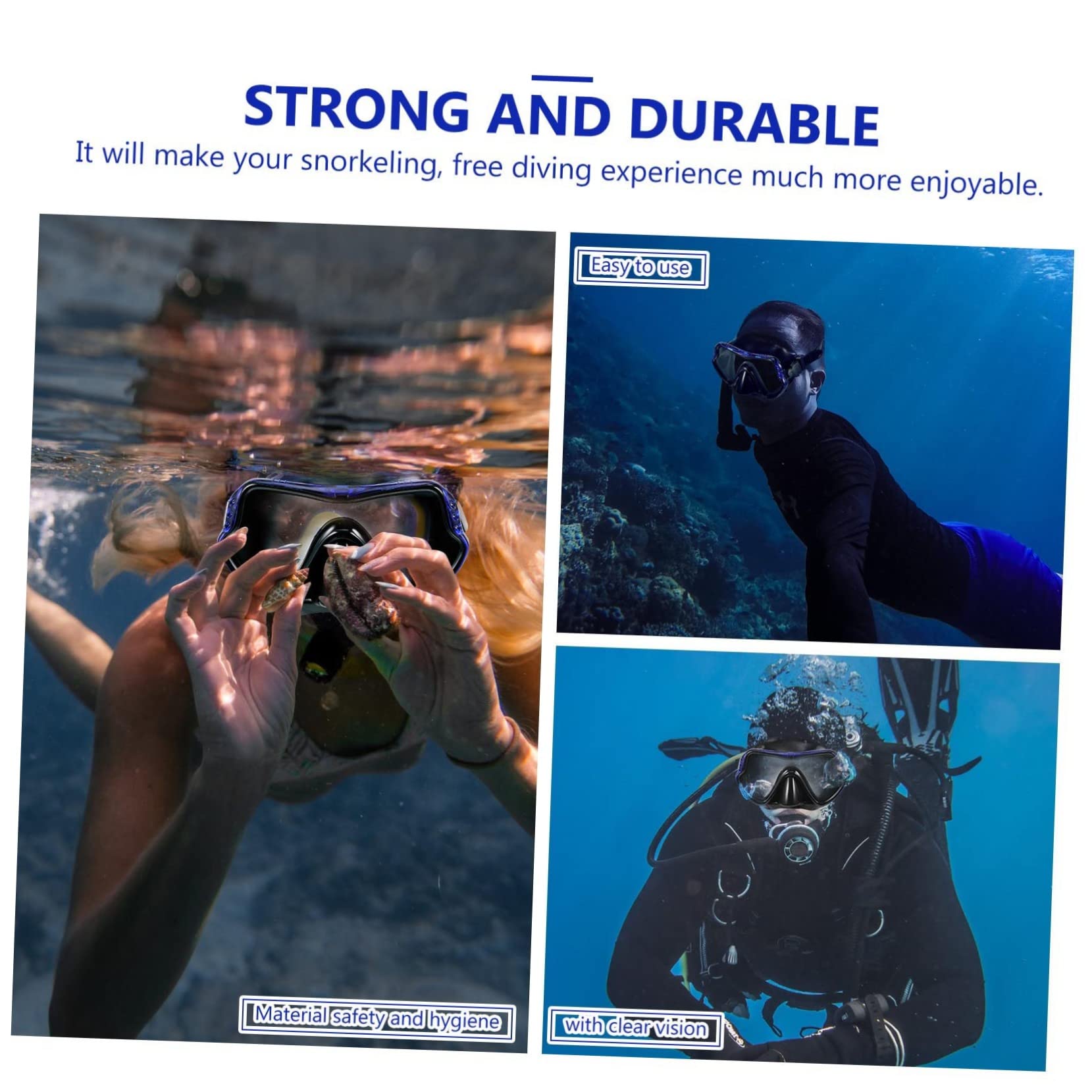 Mipcase Snorkel Mask Adult Snorkeling Gear Full Set Comfortable Silicone Prevents