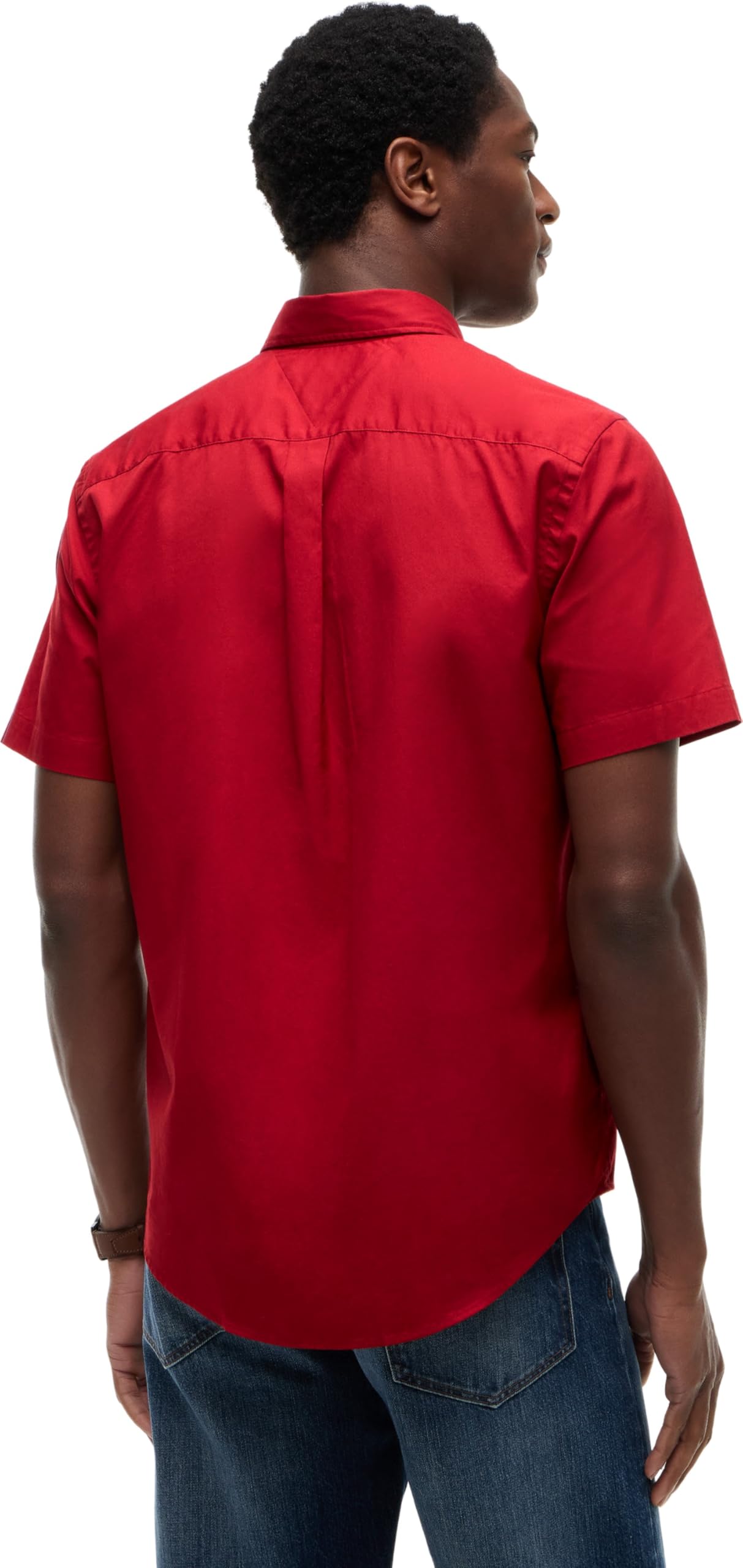 Tommy Hilfiger Uomo Camicia Flex Poplin Solid Maniche Corte