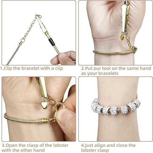Miniatura 9 de ZYEHXED 20 pulseras de cadena de serpiente con pulsera de ayudante ajustable de serpiente con cierre de langosta cadena extensora para mujeres y