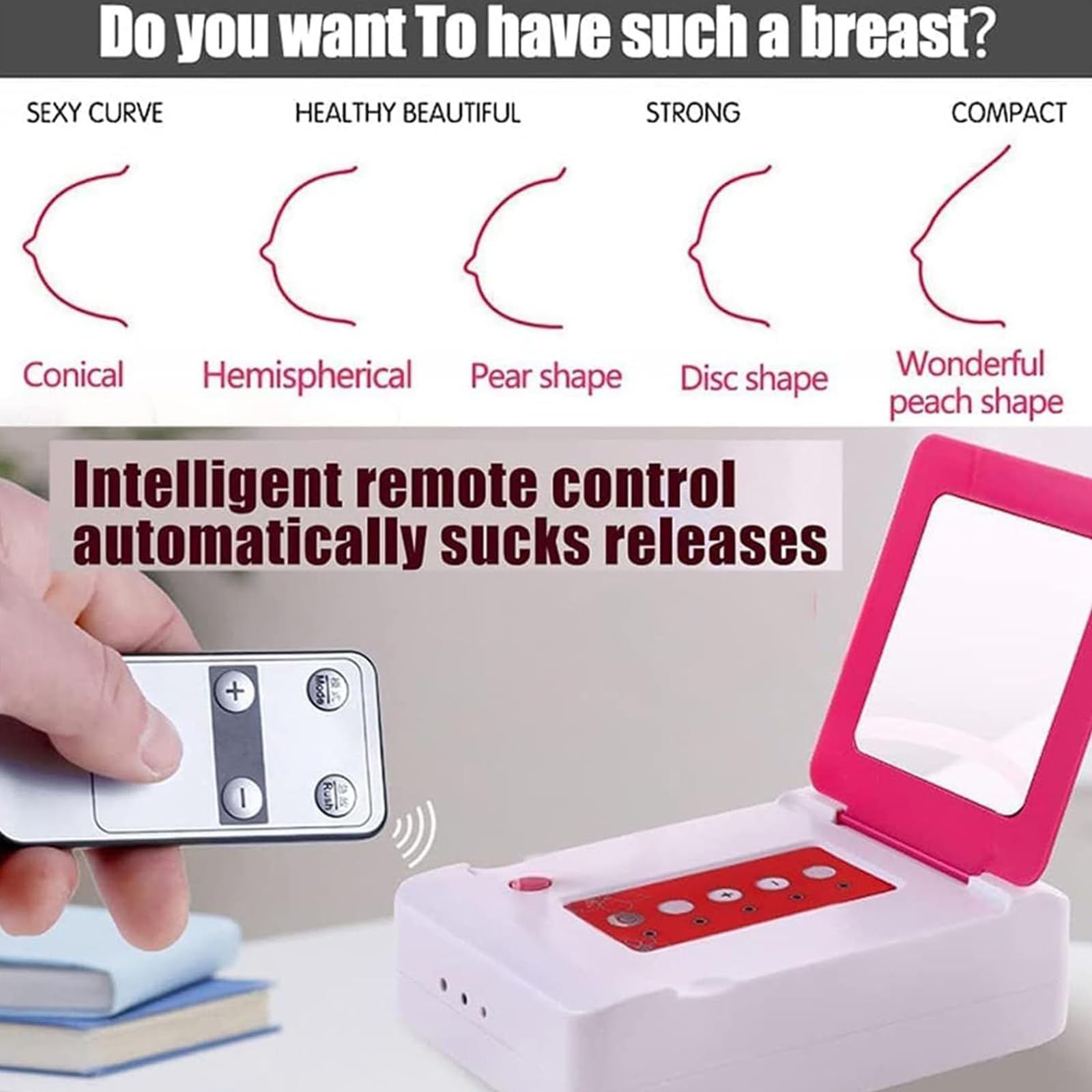 COYEUX Masseur de Sein électrique, Machine d'amélioration du Massage du Sein, avec 2 Modes, arrêt Automatique de 15 Minutes, pour Les Soins du Sein à Domicile