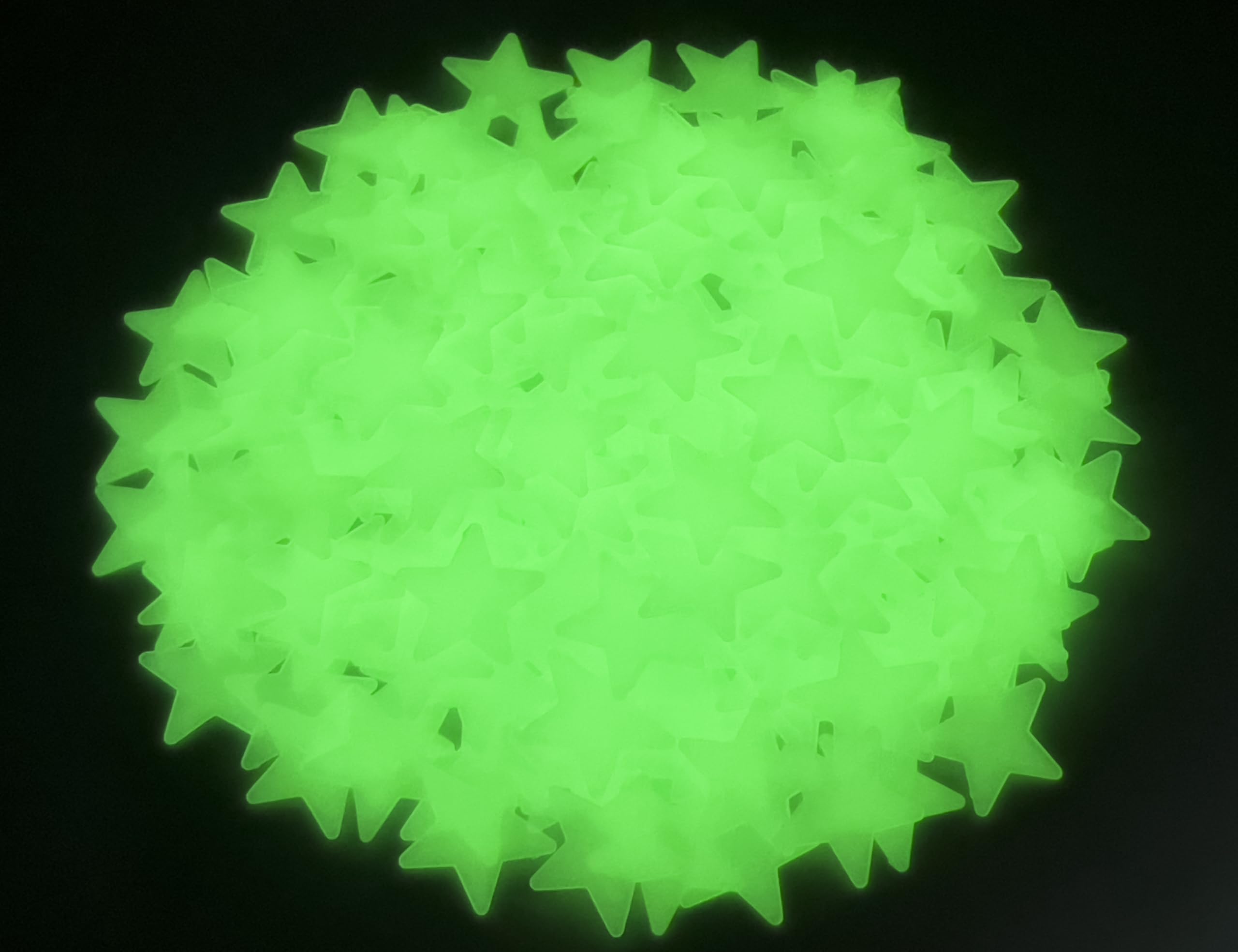 Lot de 204 étoiles phosphorescentes fluorescentes en plastique pour maison, plafond, mur, chambre à coucher (bleu)