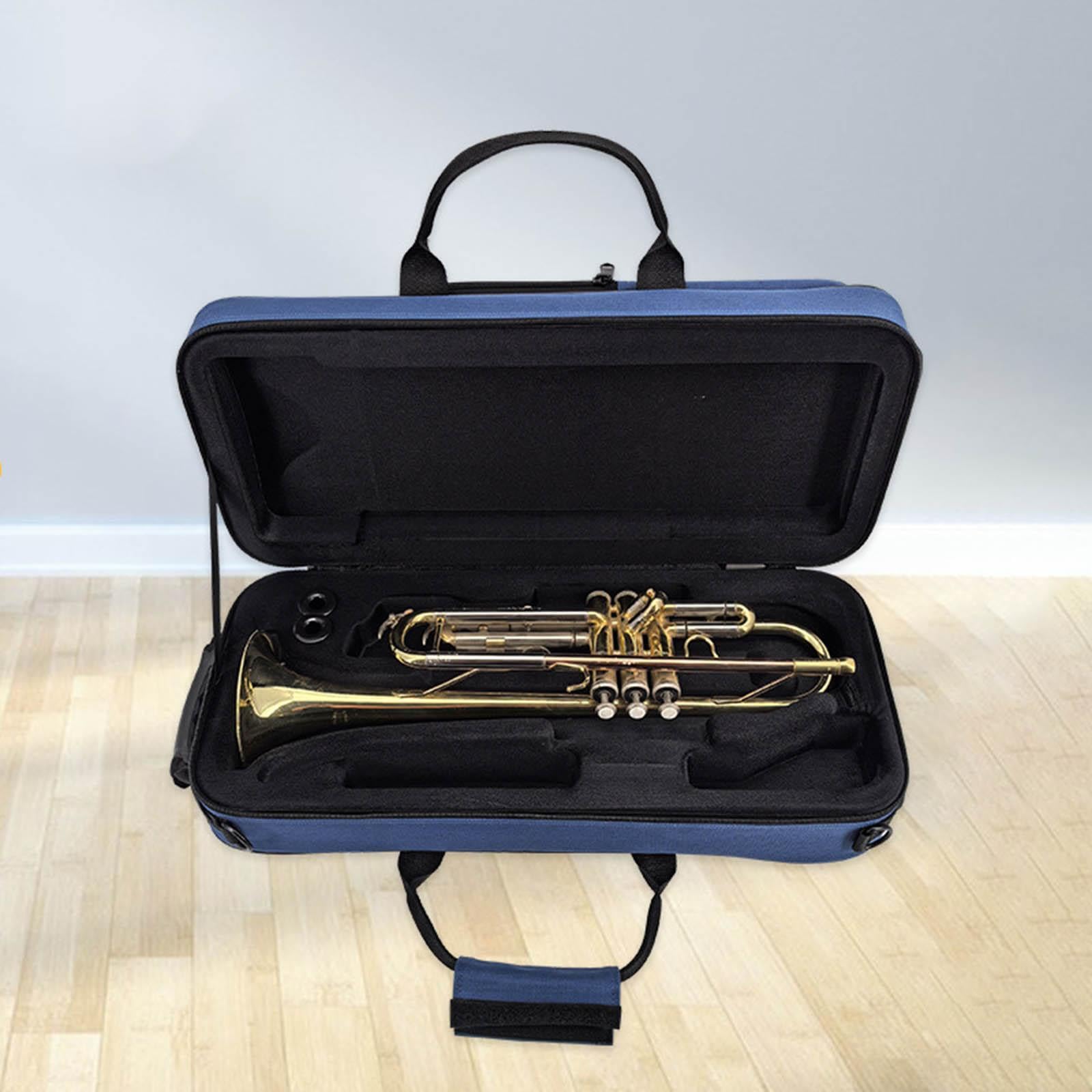 Funda de Viaje para Trompeta, Funda para Instrumento Musical, Ligera, Profesional, con Doble Cremallera, Ideal para Actuaciones, Estuche de